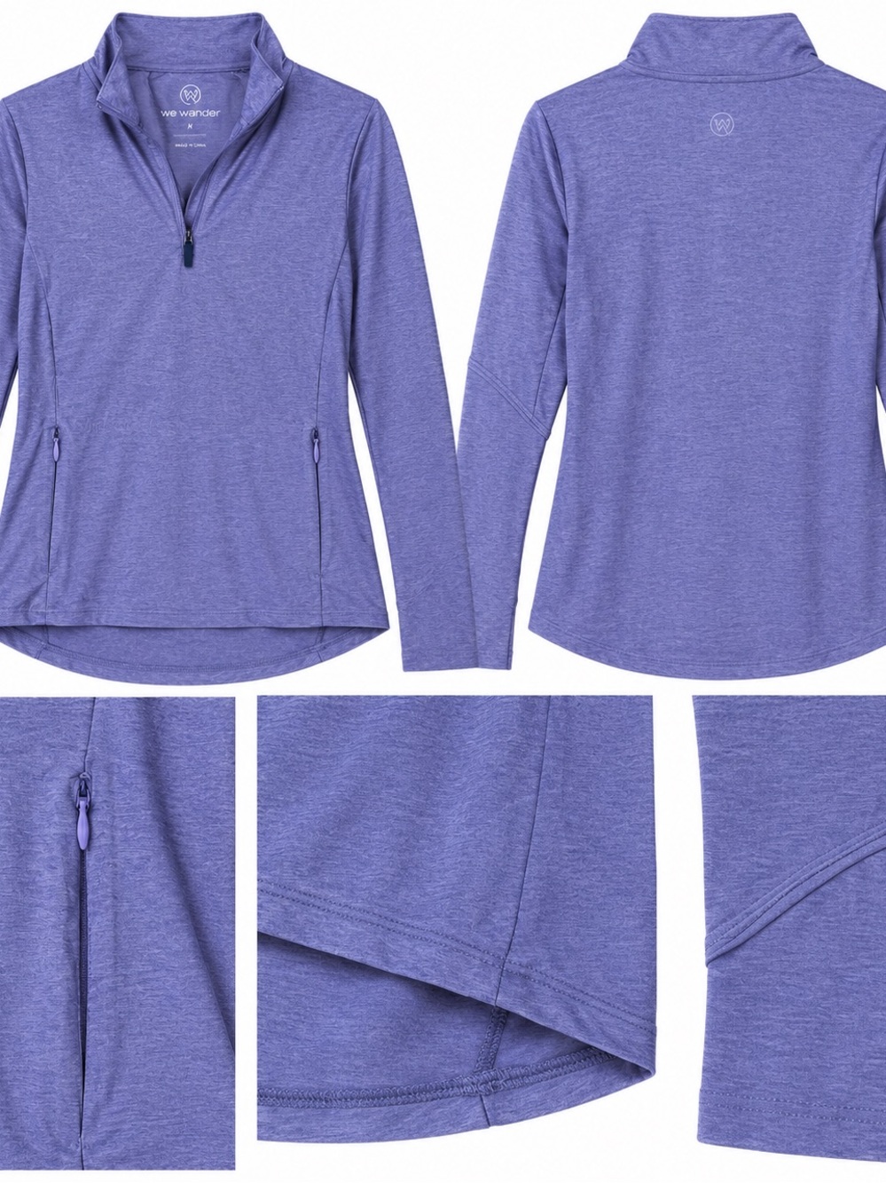 Wander Periwinkle Half-Zip Cowl Pullover 0054